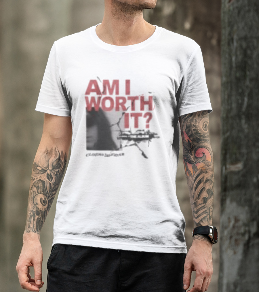 Clover's Daughter Am I Worth It Black And White T-Shirt