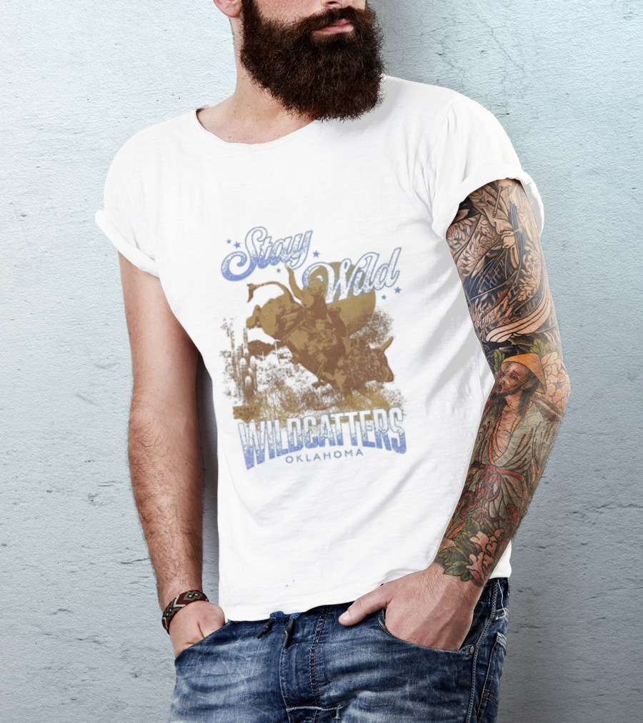 Stay Wild Oklahoma Wildcatters Vintage Oil Rig T-Shirt