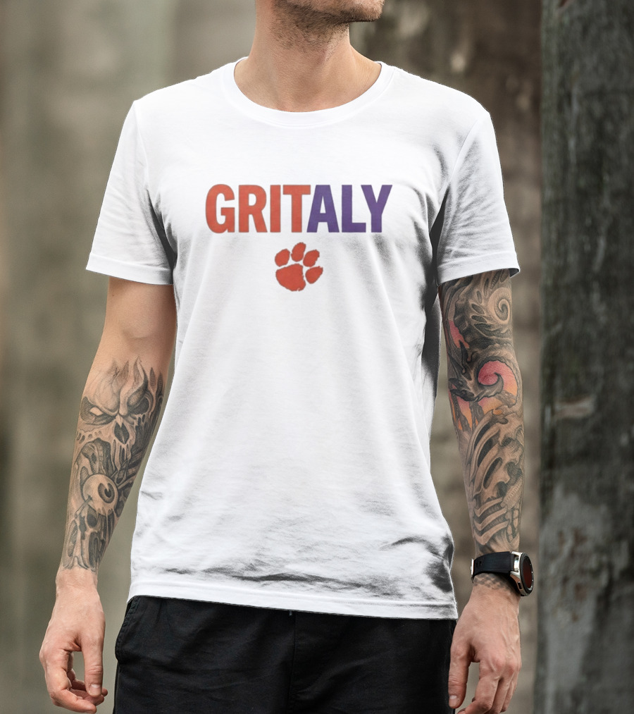 Gritaly Clemson Basketball Orange Purple Paw T-Shirt
