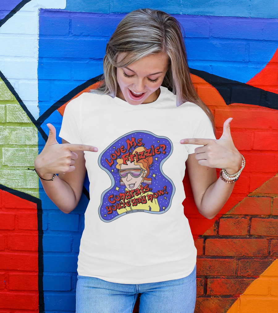Love Ms Frizzle Congrats You're Gay Now Retro Space T-Shirt