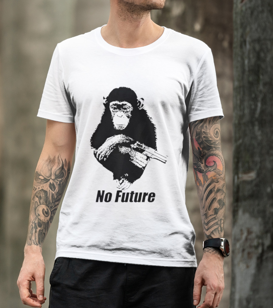 Monkey No Future With Gun T-Shirt