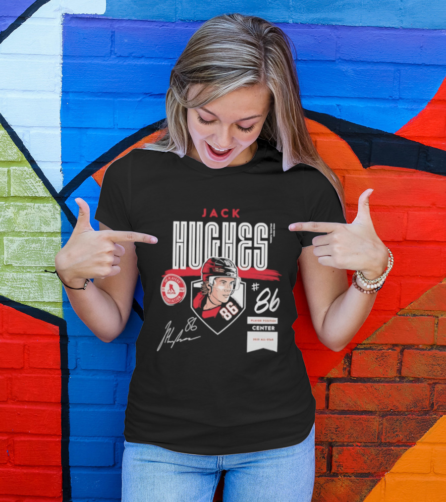 Jack Hughes 86 New Jersey Devils NHL Players Association Center 2026 All Star T-Shirt