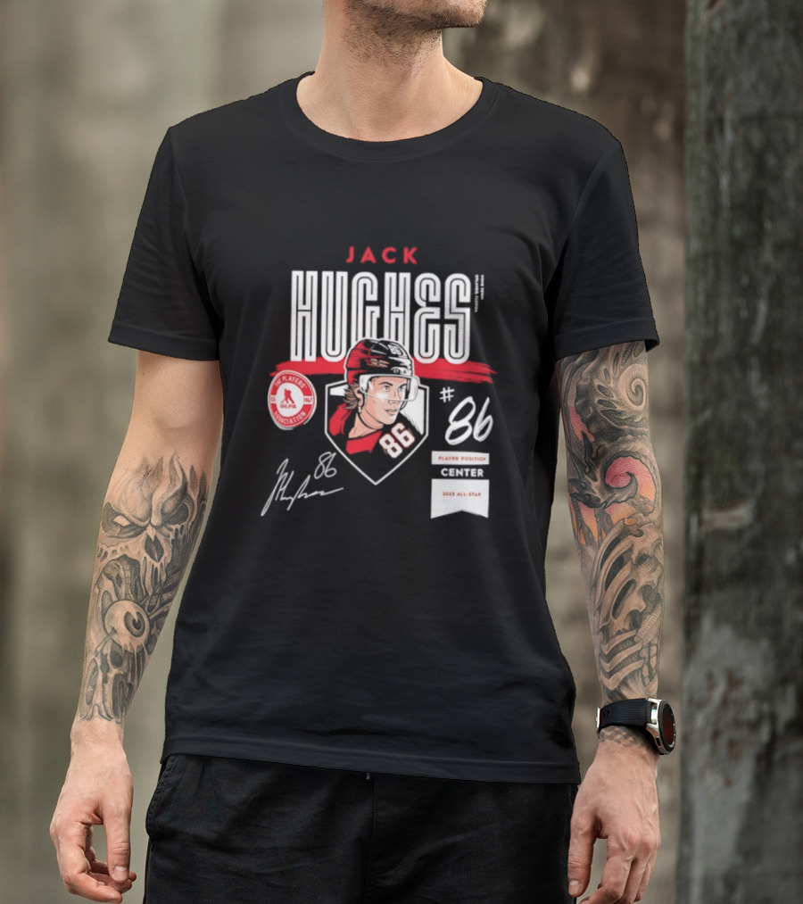 Jack Hughes 86 New Jersey Devils NHL Players Association Center 2026 All Star T-Shirt