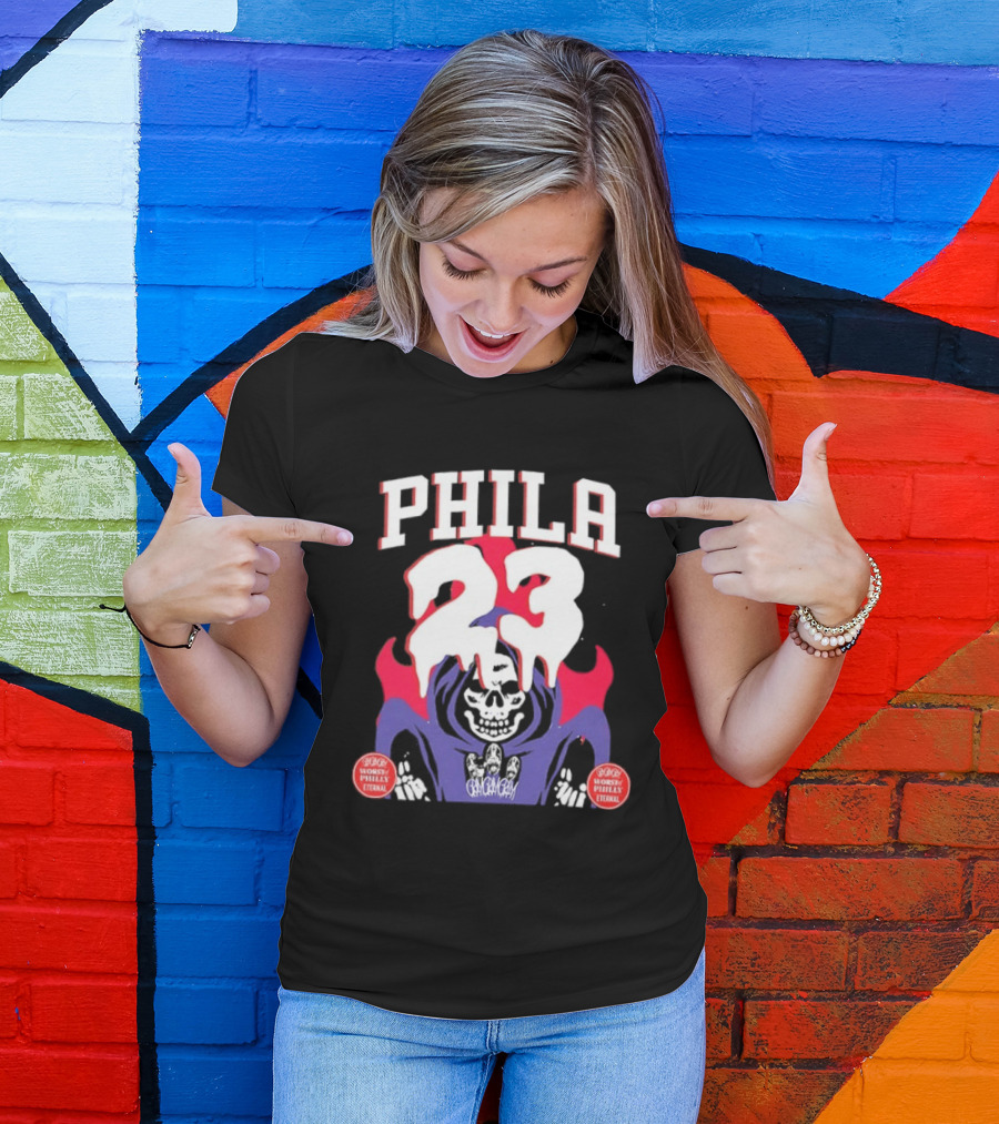 PHILA 23 Skeleton Grim Reaper Spooky Philly Worst Eternal T-Shirt