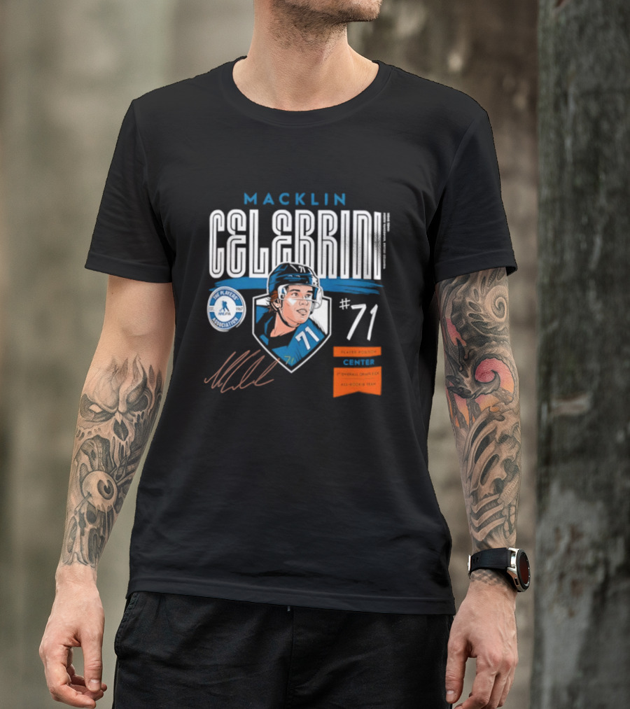 Macklin Celebrini 71 NHL Players Association All Rookie Team 2026 Pick T-Shirt