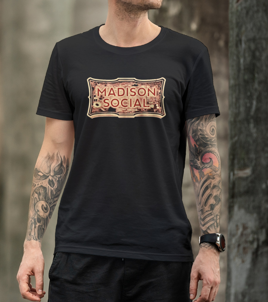 Madison Social Aerial Map Stadium Scene T-Shirt