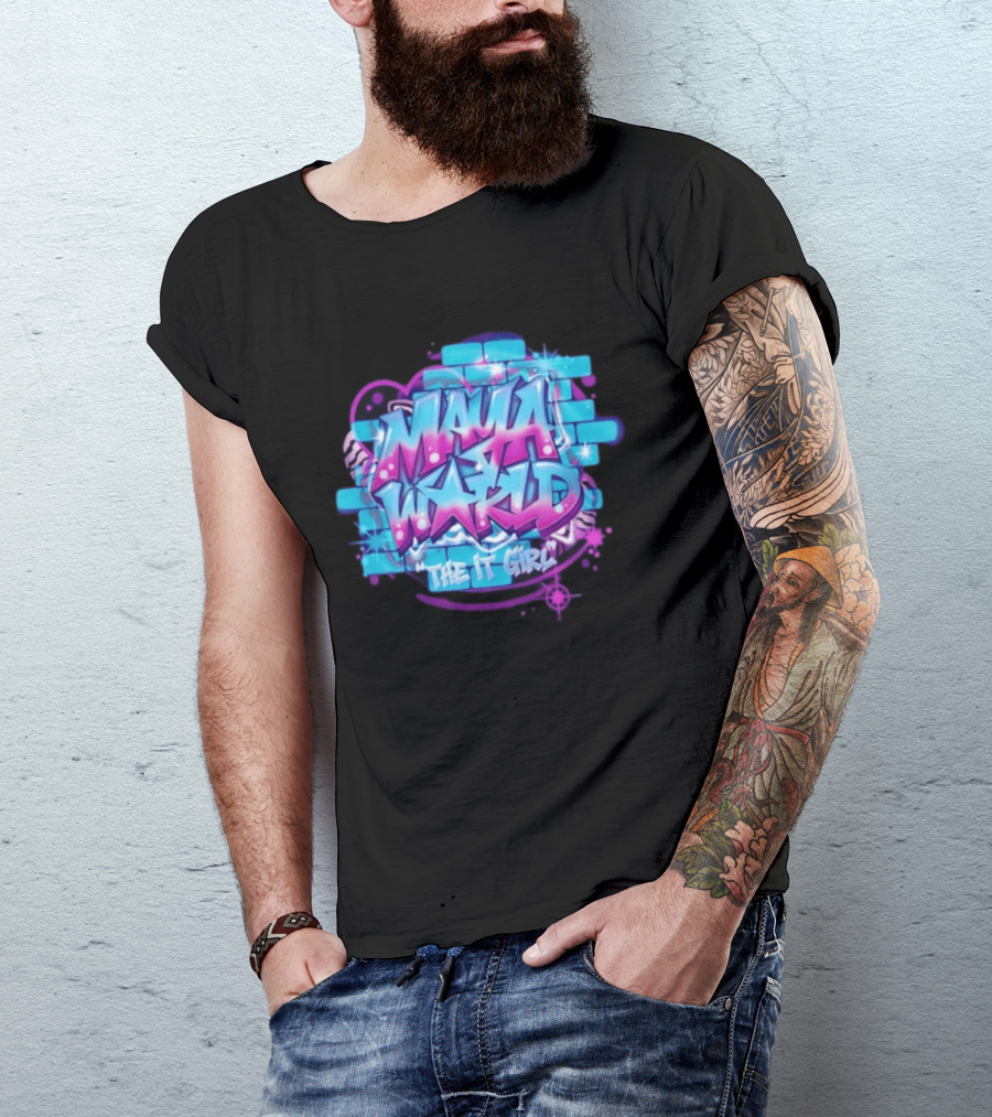 Maya World The IT Girl Vibrant Graffiti T-Shirt