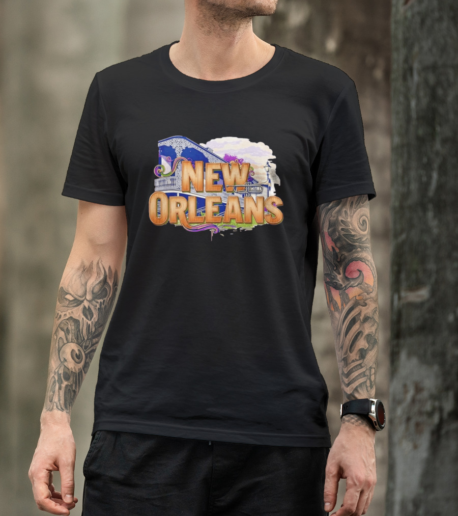 New Orleans Jazz Musical Vibes Trombone Balcony T-Shirt