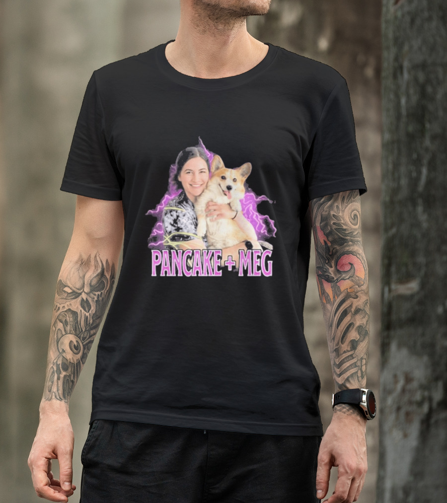 Pancake + Meg Electric Purple Corgi Hug T-Shirt