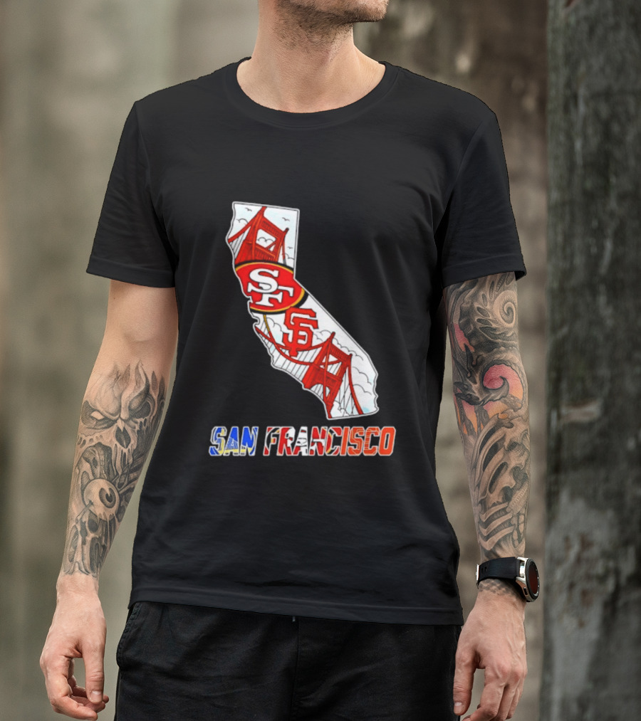 San Francisco 49ers Giants California Map T-Shirt