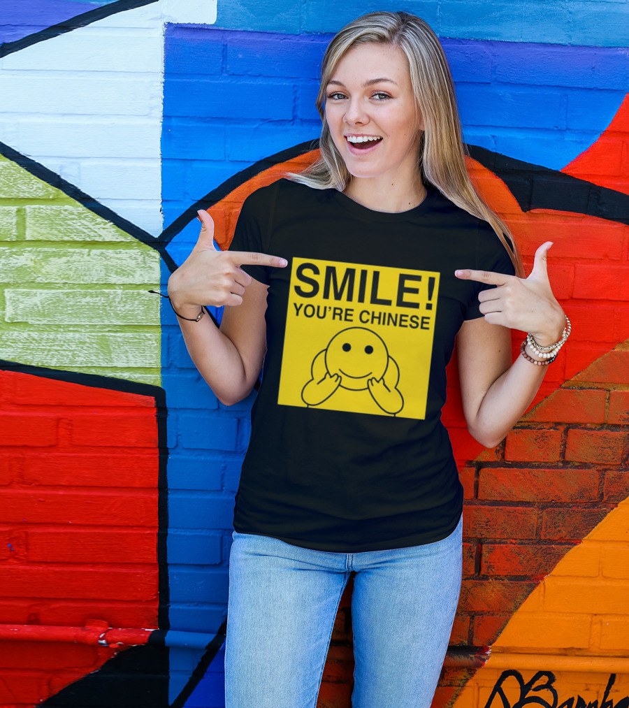 SMILE You're Chinese Sticker Emoticon Sign Yellow T-Shirt
