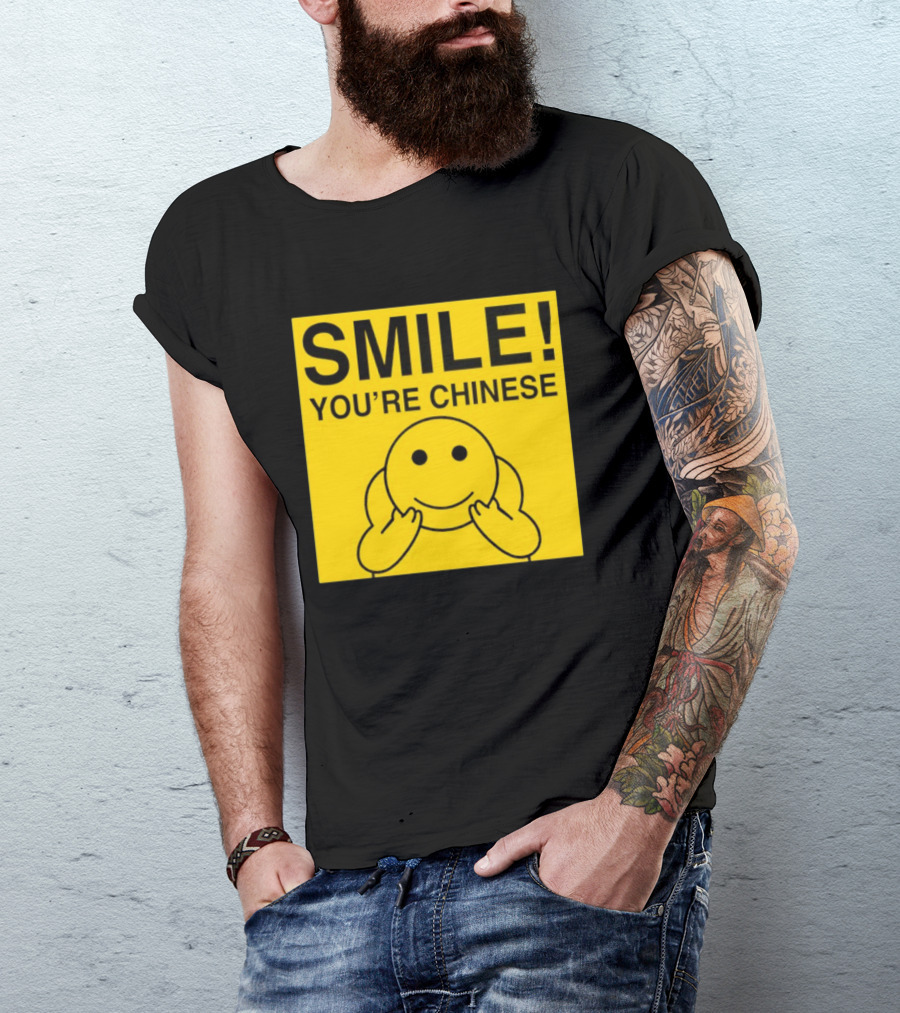 SMILE You're Chinese Sticker Emoticon Sign Yellow T-Shirt