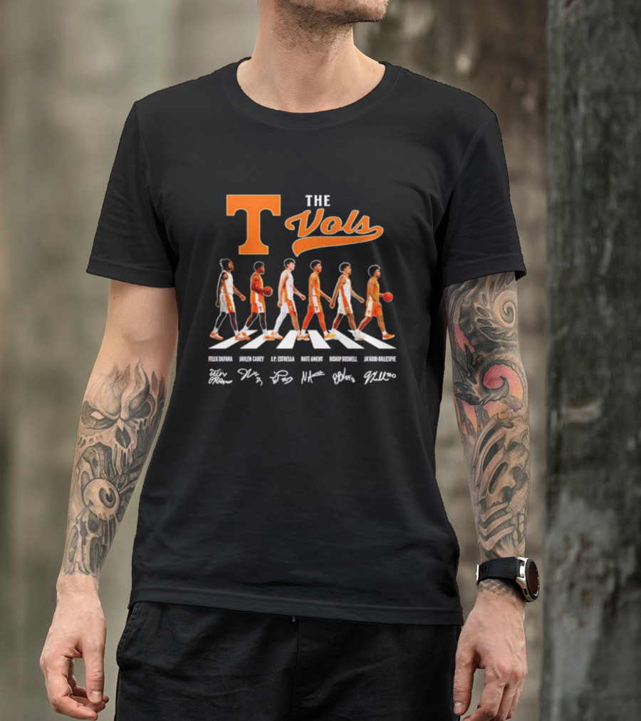 The Vols Tennessee Volunteers Basketball 2026 Abbey Road Signatures Player T-Shirt