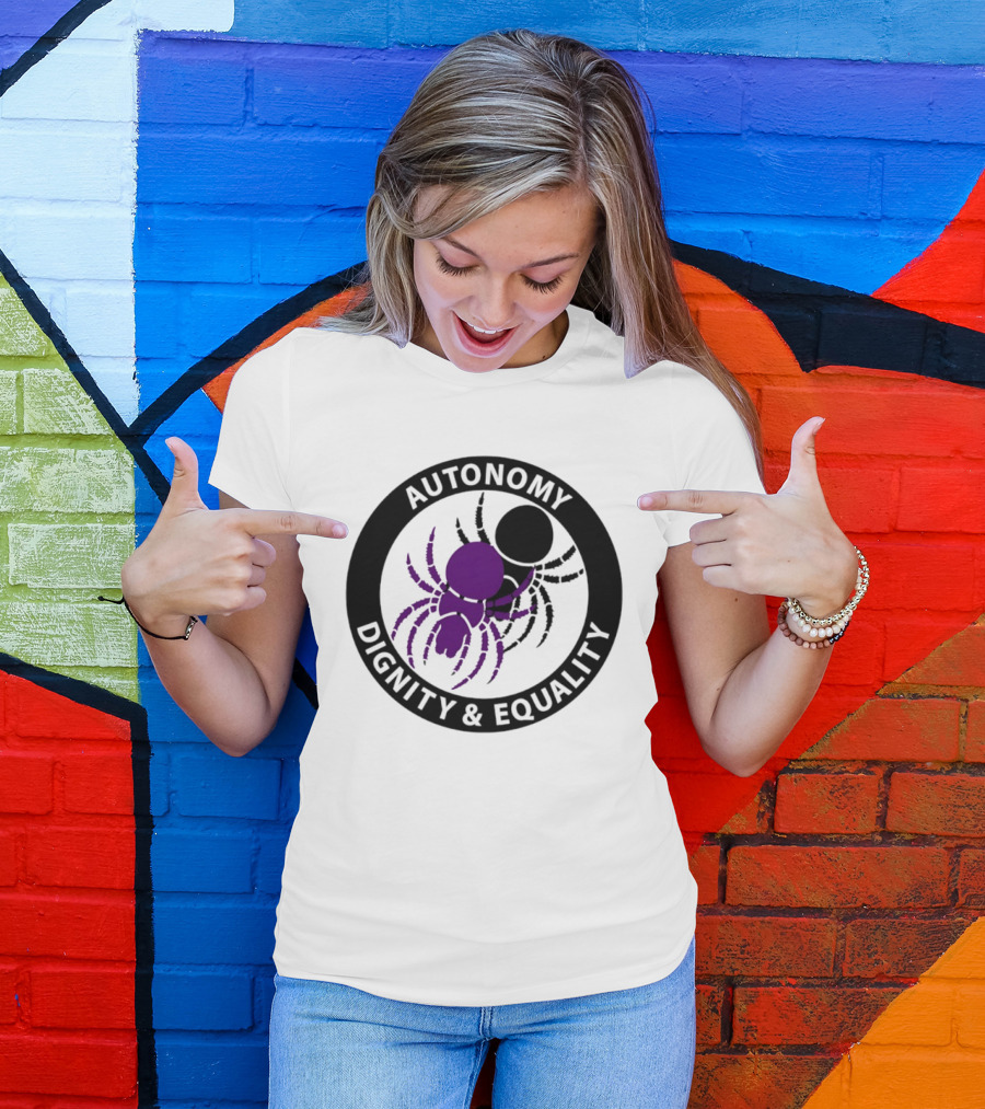Autonomy Dignity Equality Purple Spider Emblem Social Justice T-Shirt