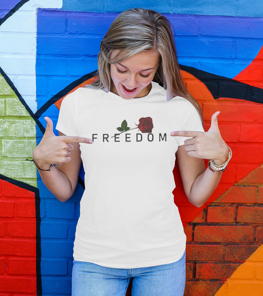 Freedom Red Rose Flower Charlie Kirk T-Shirt