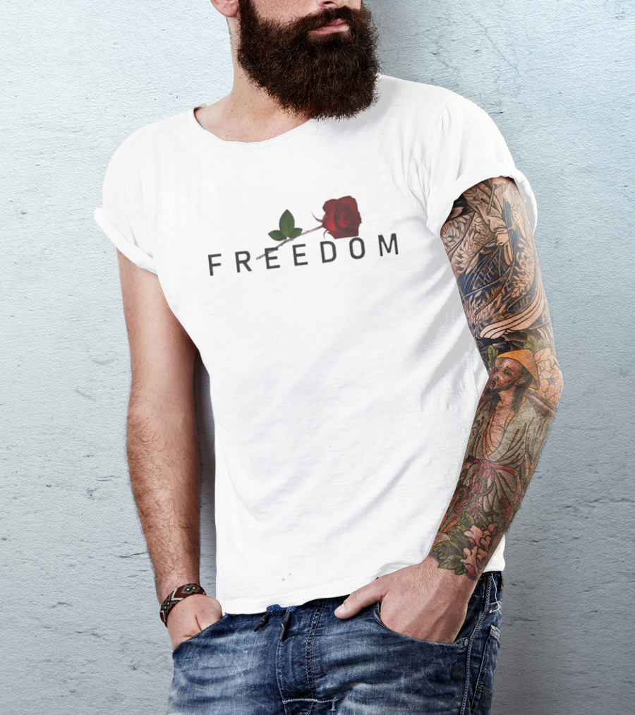 Freedom Red Rose Flower Charlie Kirk T-Shirt