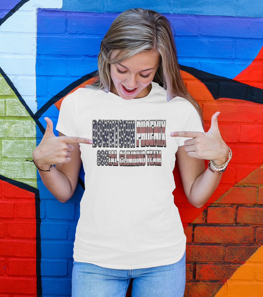 Downtown Phoenix Social Climbing Team American Flag T-Shirt