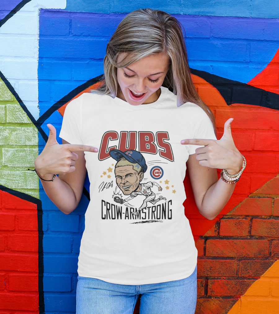 Cubs Pete Crow Armstrong Caricature MLB Player T-Shirt