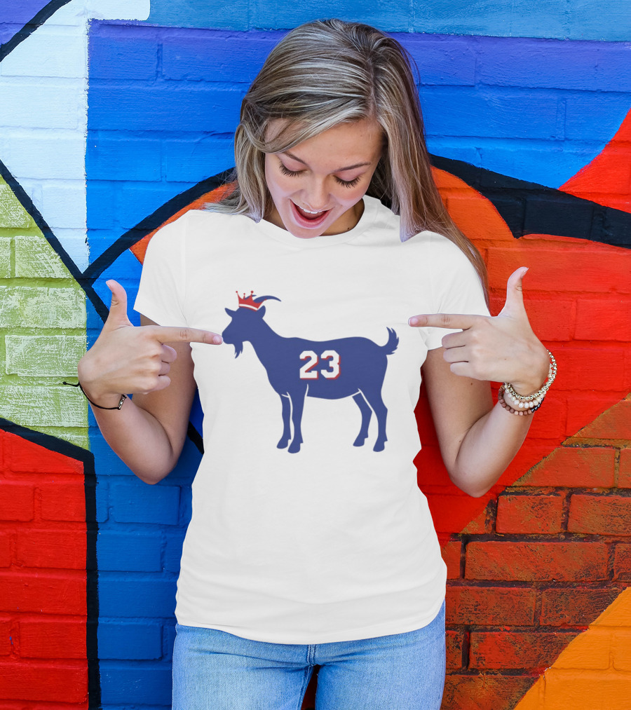 LeGOAT 23 Philadelphia Basketball Crowned Goat T-Shirt