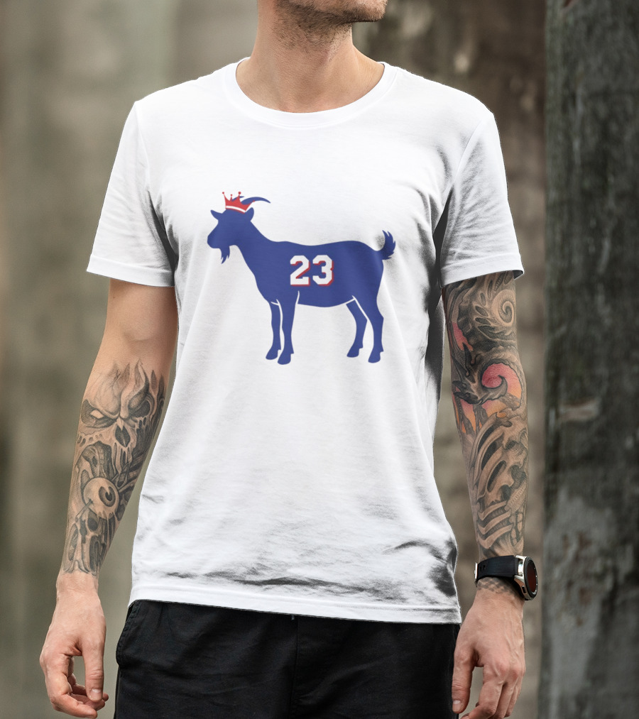 LeGOAT 23 Philadelphia Basketball Crowned Goat T-Shirt