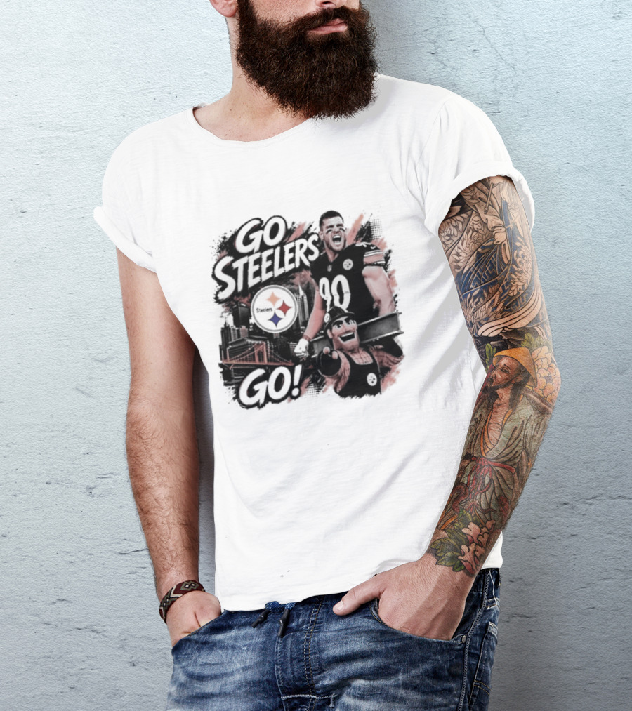 Pittsburgh Steelers TJ Watt Go Steelers Go! T-Shirt