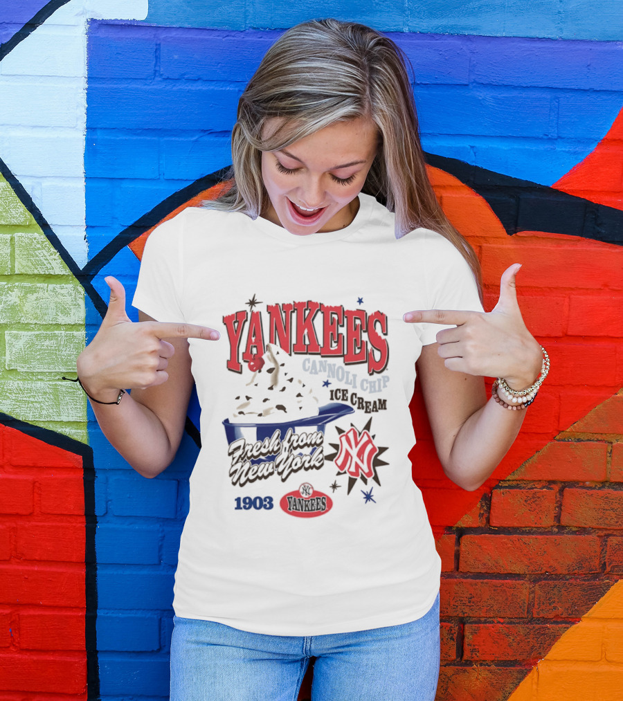 Yankees Cannoli Chip Ice Cream Fresh From New York Since 1903 T-Shirt