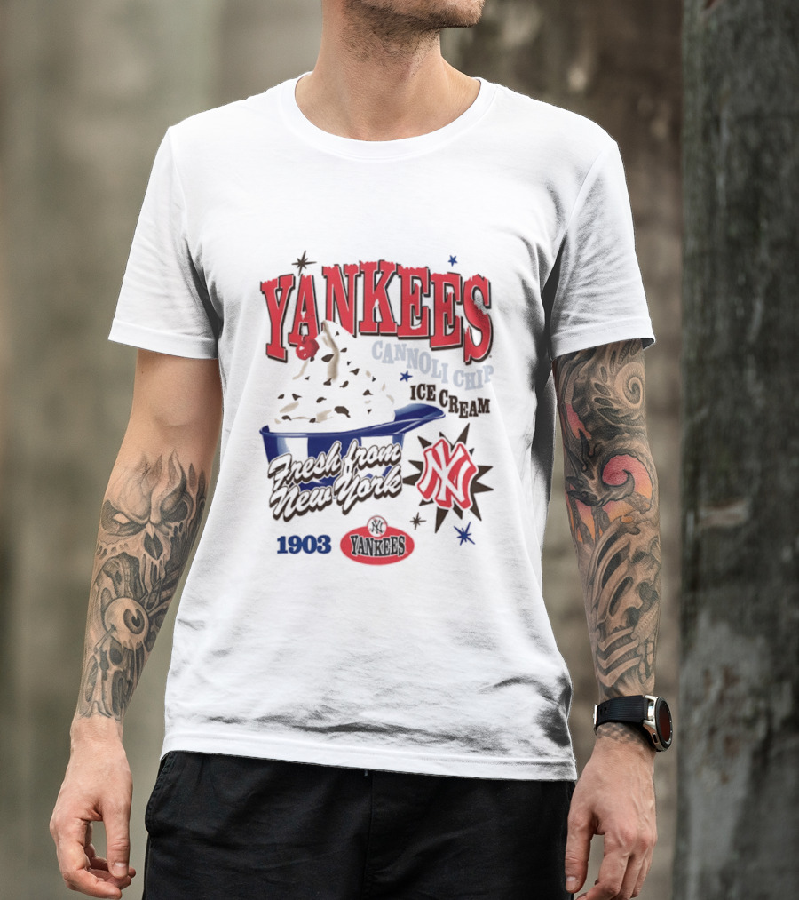 Yankees Cannoli Chip Ice Cream Fresh From New York Since 1903 T-Shirt