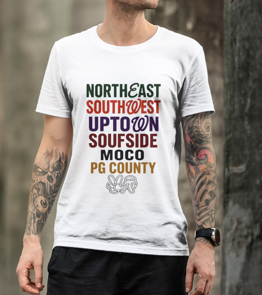 Northeast Southwest Uptown Soufside Moco PG County Peace Gesture T-Shirt