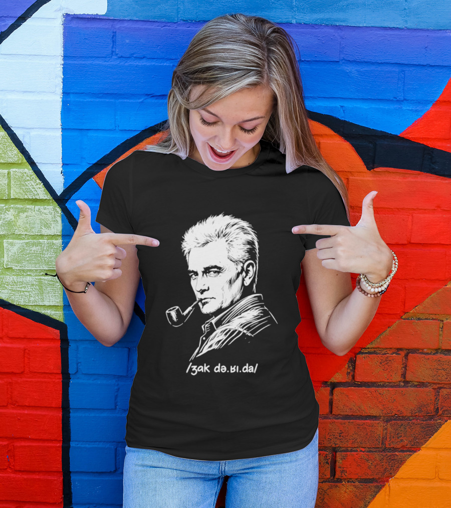 Jacques Derrida Zak De.ʁi.da Philosophy Pipe Sketch T-Shirt