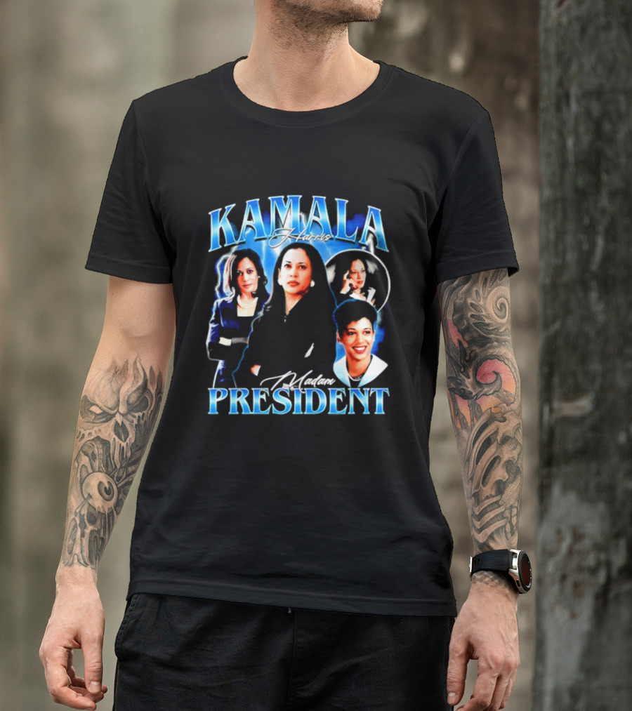 Kamala Harris Madam President Democratic Party Collage T-Shirt