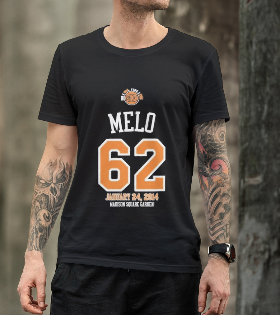 Melo 62 Knicks January 24 2014 Madison Square Garden T-Shirt