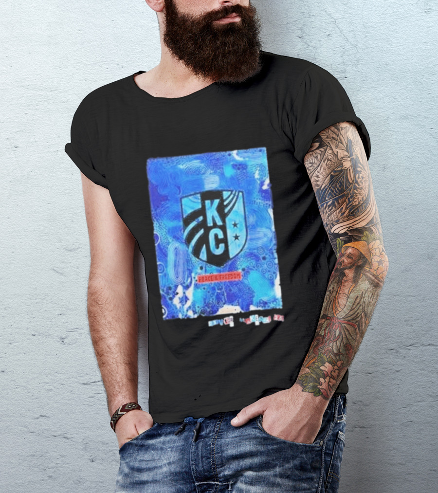 Kansas City Current KC Peace Freedom Blue T-Shirt