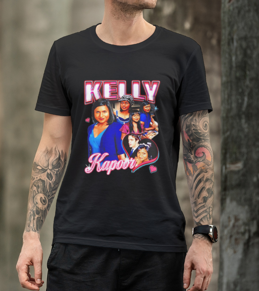 Kelly Kapoor 90s Bootleg Style With Hearts And Character Collage T-Shirt