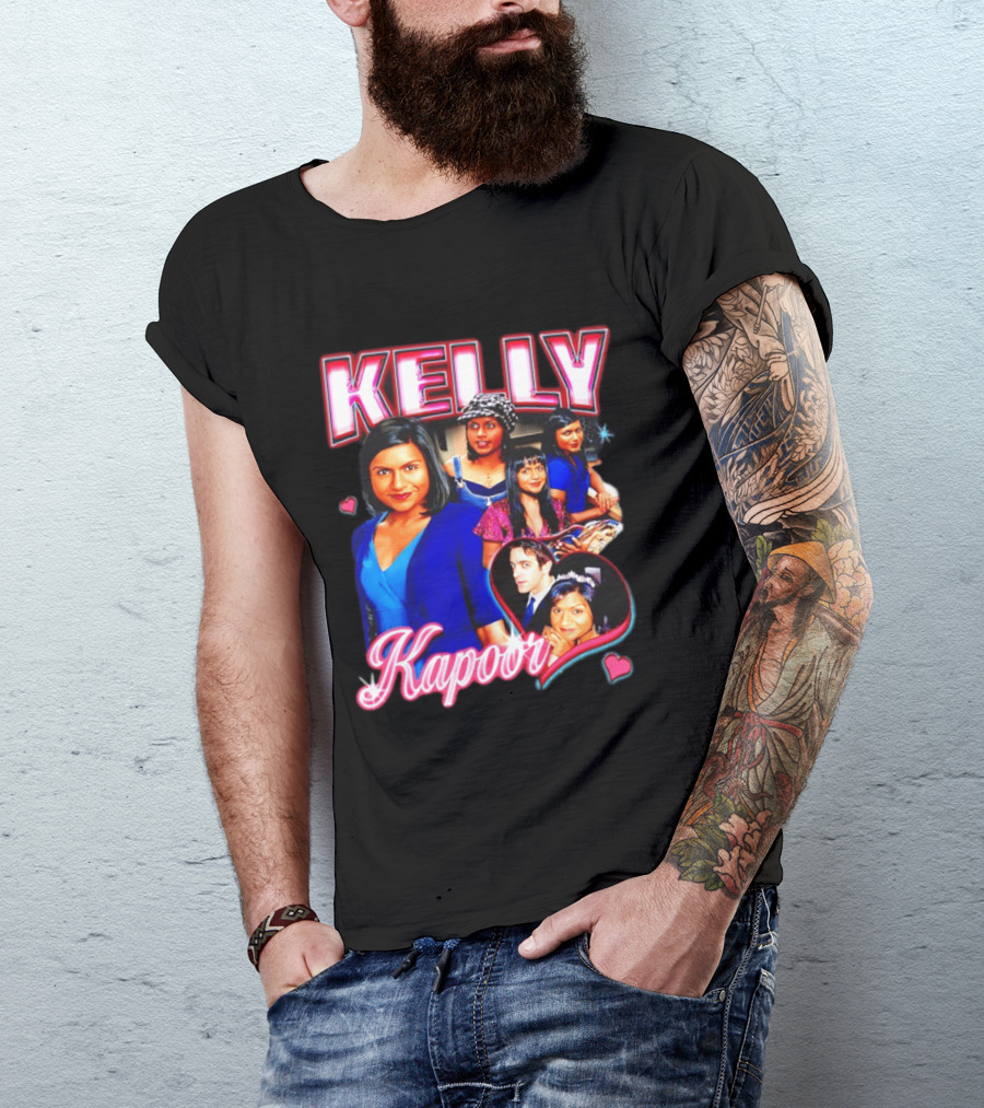 Kelly Kapoor 90s Bootleg Style With Hearts And Character Collage T-Shirt