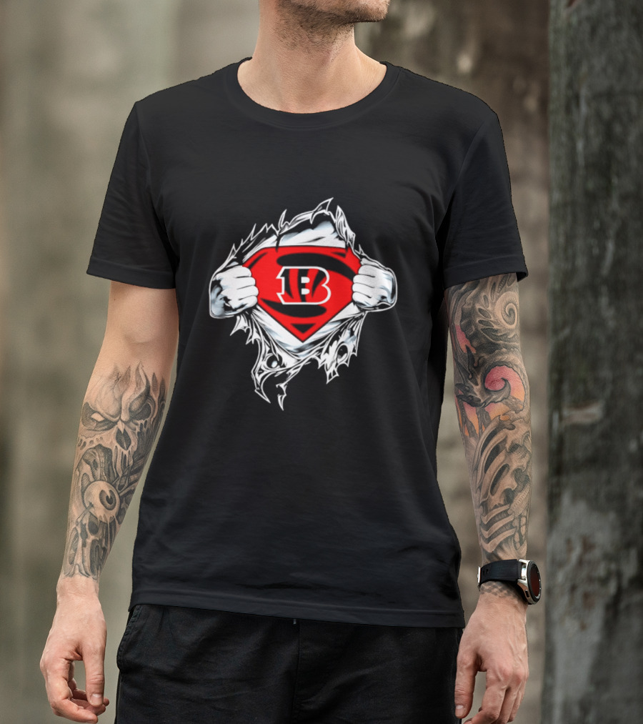 Cincinnati Bengals 13 Superman Symbol Football T-Shirt