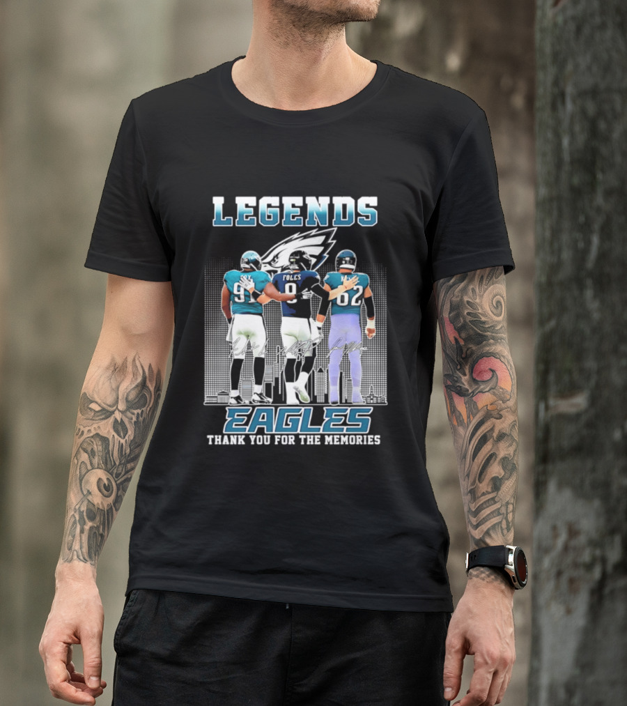 Eagles Legends Cox Foles Kelce Thank You For The Memories T-Shirt