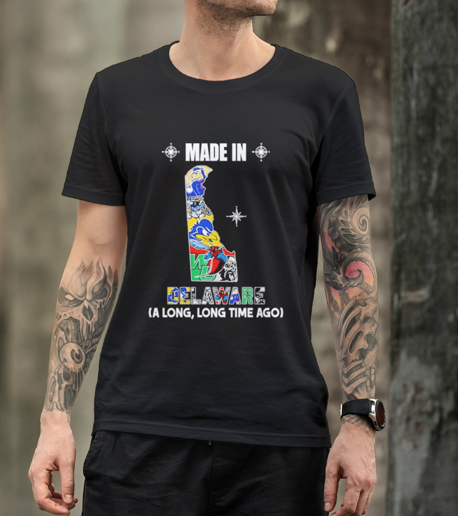 Made In Delaware A Long Long Time Ago State Map With Colorful T-Shirt