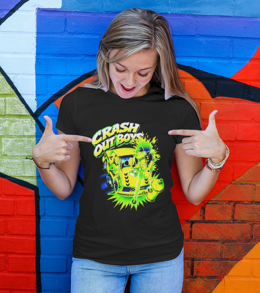 Crash Out Boys Neon Green Punk Streetwear Sludge T-Shirt
