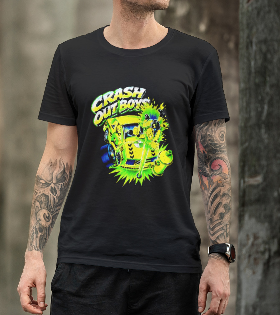 Crash Out Boys Neon Green Punk Streetwear Sludge T-Shirt