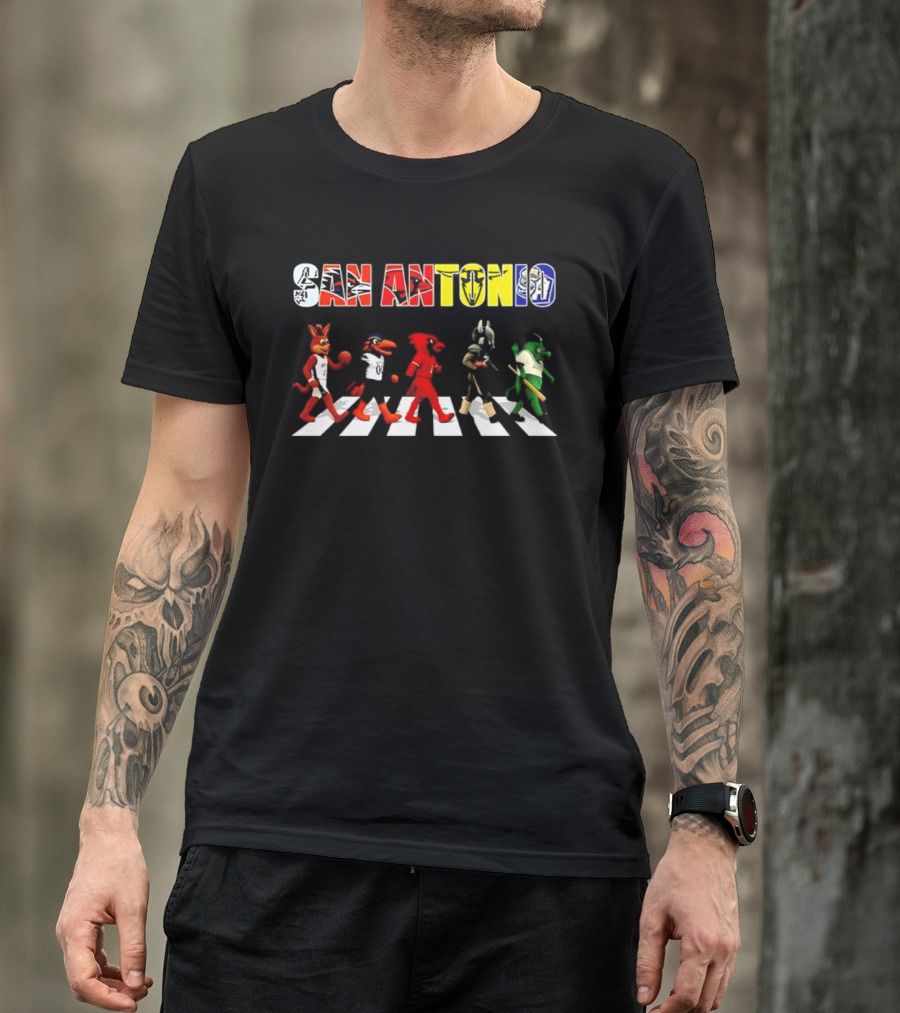 San Antonio Mascots Abbey Road Walk 2206 T-Shirt