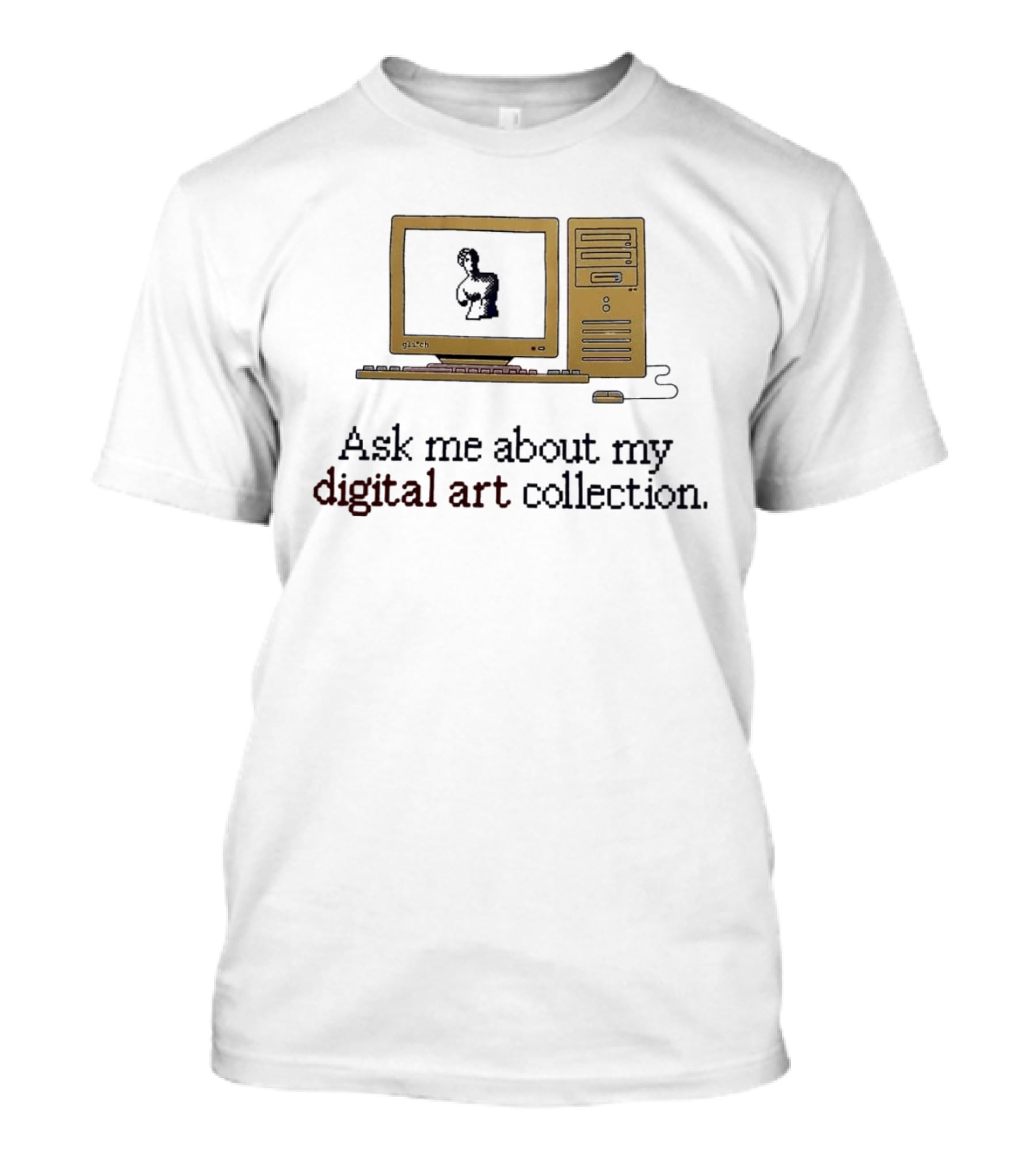 Ask Me About My Digital Art Collection Retro Computer T-Shirt
