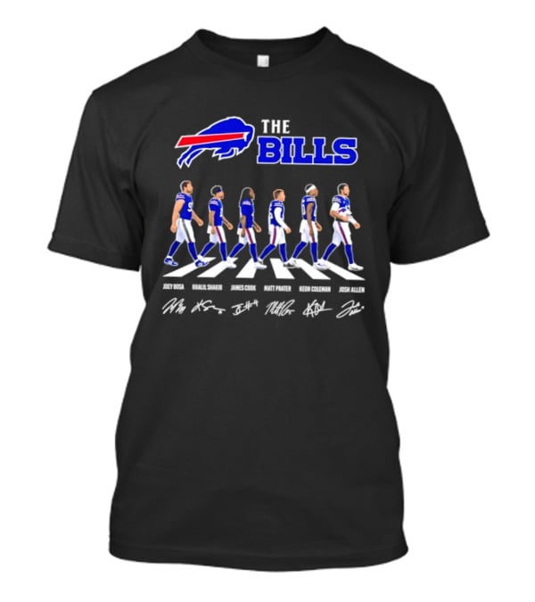 The Bills Josh Allen Joey Bosa Khalil Shakir James Cook Keon Coleman Matt Prater Abbey Road NFL Signatures T-Shirt