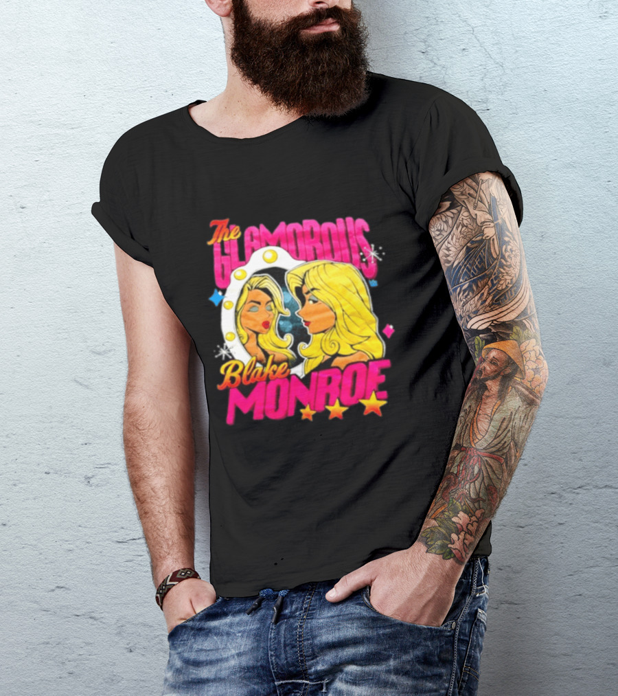 The Glamorous Blake Monroe WWE Wrestling Mirror Reflection Star Accents T-Shirt