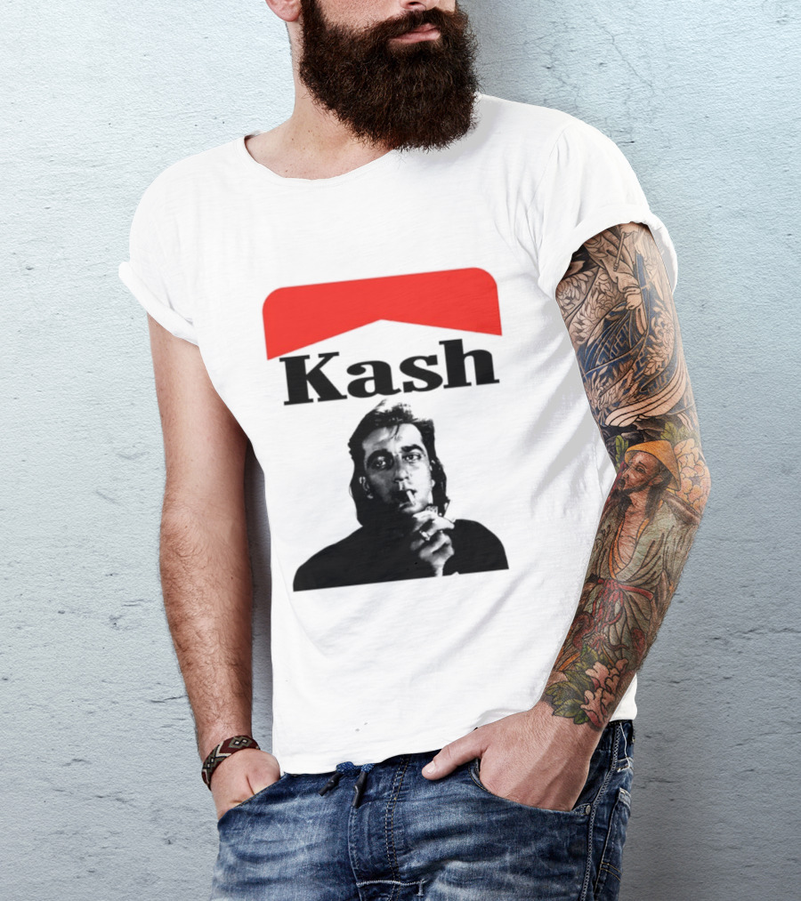 Kash Sanjay Dutt Smoking Iconic Red V Shape T-Shirt