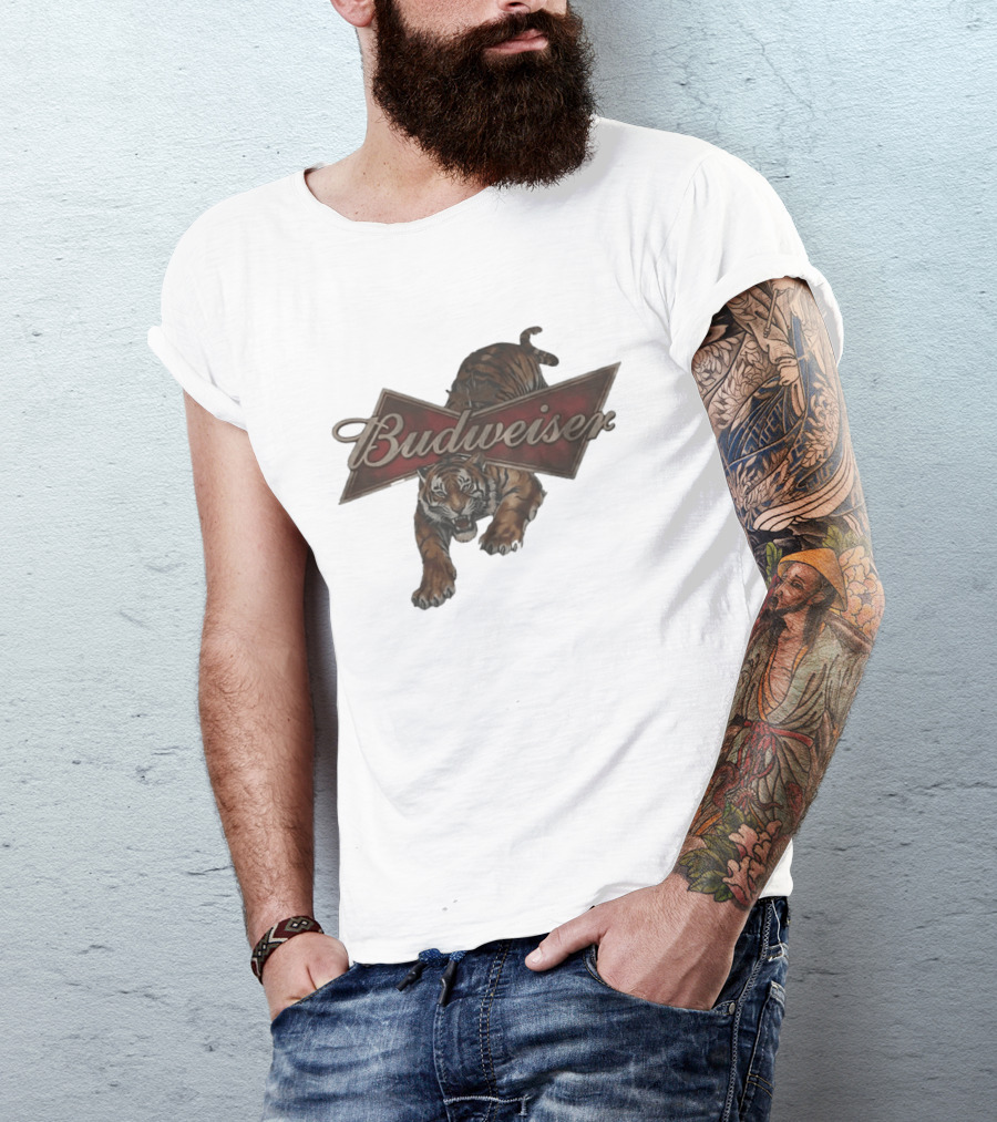 Budweiser Tiger Logo Jumping Tiger T-Shirt