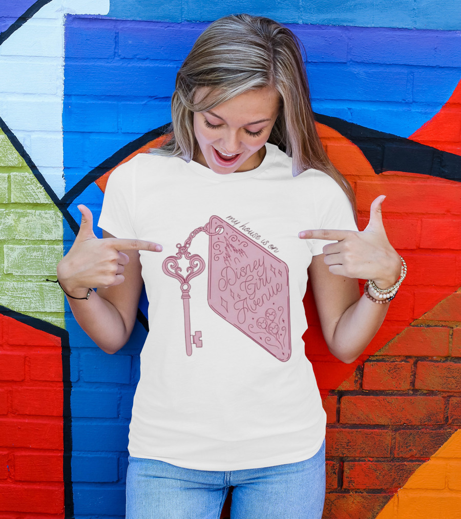 Disney Girl Avenue My House Is On Castle Key T-Shirt