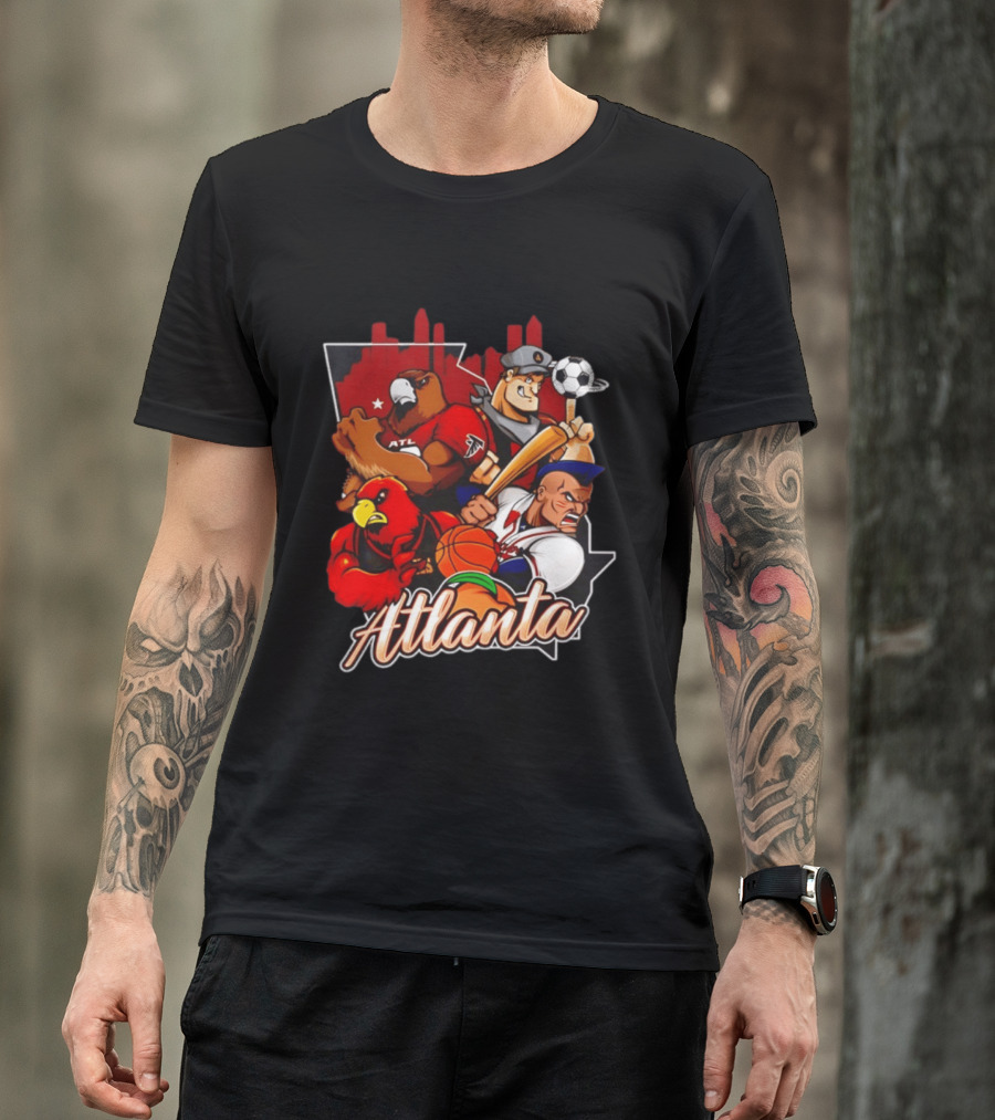 Atlanta Falcons Hawks Braves United Georgia Sports Teams Characters T-Shirt