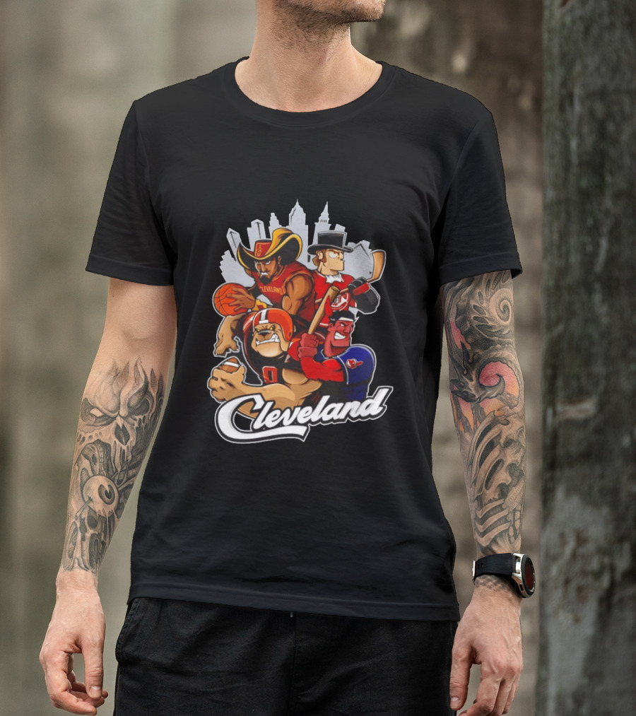Cleveland Sports Teams Skyline Mashup 2026 T-Shirt