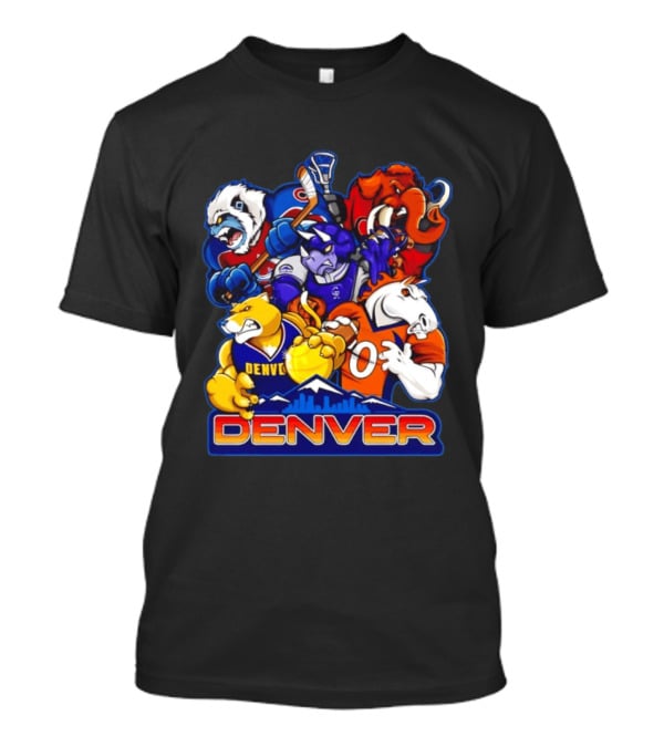 Denver Sports Teams Mascot Collage Featuring Iconic City T-Shirt