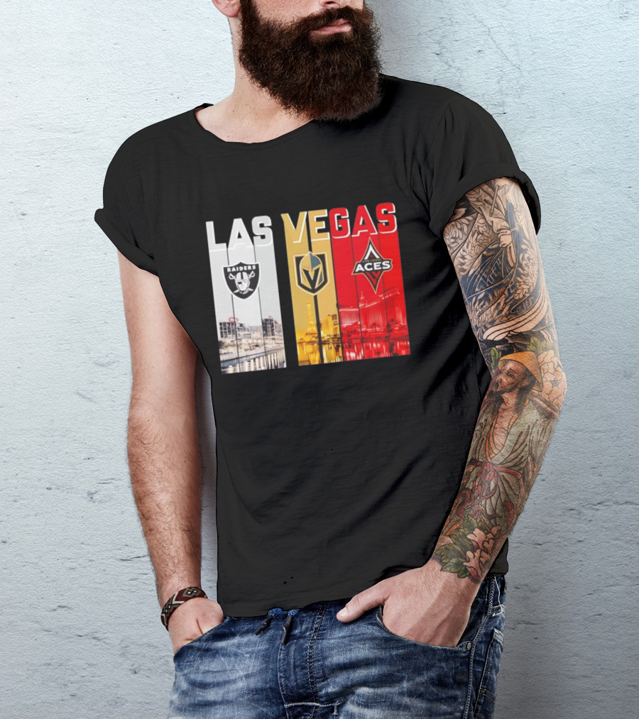 Las Vegas Raiders Golden Knights Aces Skyline T-Shirt